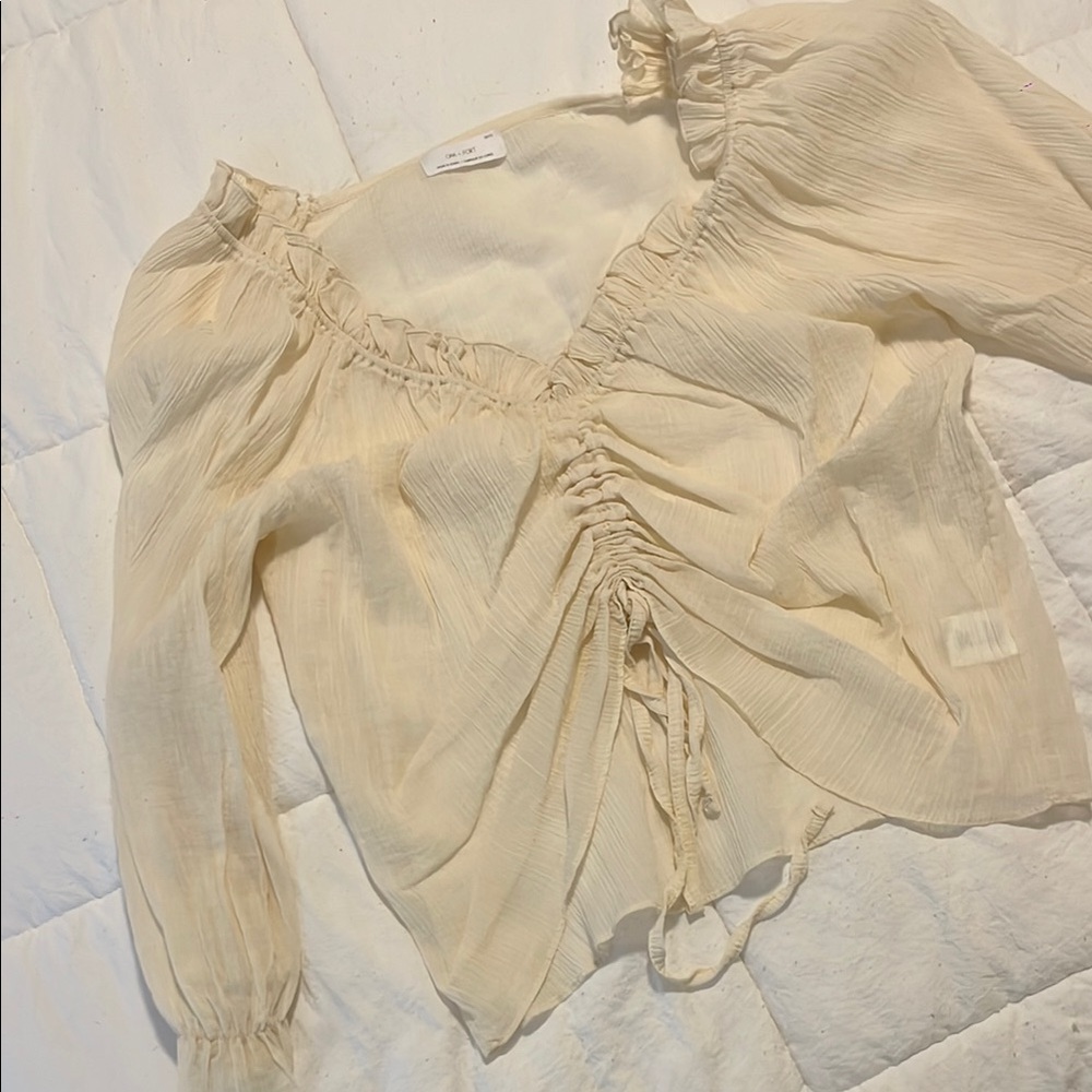 Cream Sheer Top